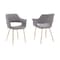 Armen Living Gigi Gray Velvet Dining Room Chair with Gold Metal Legs, PK2 LCGICHGREY - alternate 1
